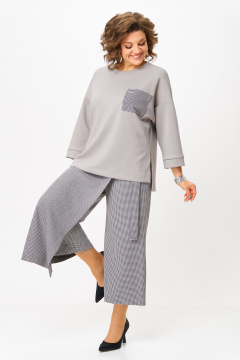 Джемпер, кюлоты Michel chic 1362/2 серый,клетка - фото 3