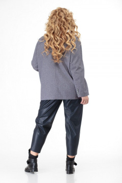 Серый жакет с лацканами и прорезными карманами Anelli 964 серый - фото 4