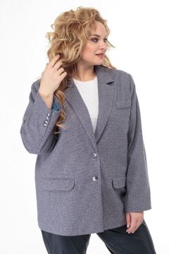 Серый жакет с лацканами и прорезными карманами Anelli 964 серый - фото 2