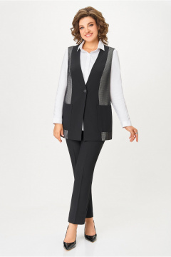 Брюки, жилет DaLi 5776.2 чёрный_с_ серым - фото 1