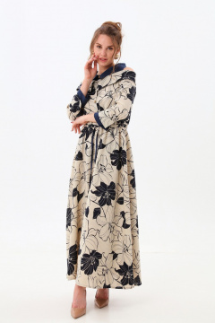 Платье NikVa 985-1 сине-песочные_лилии - фото 3