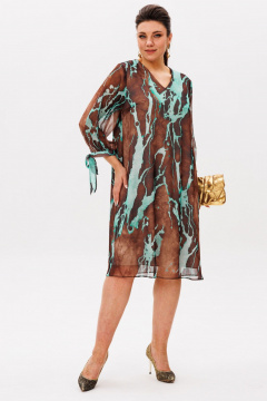 Платье Anelli 1535 мятный_шоколад - фото 3