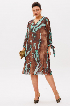 Платье Anelli 1535 мятный_шоколад - фото 2