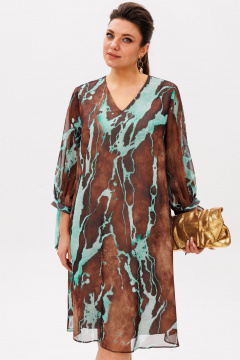 Платье Anelli 1535 мятный_шоколад - фото 4