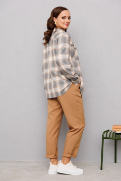 Брюки, рубашка Mubliz 247 клетка_карамель - фото 4