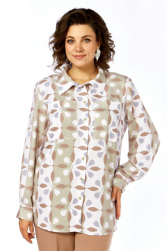 Блуза Элль-стиль 2395а бежевый_принт - фото 1