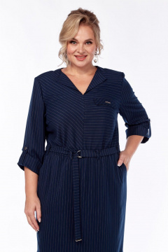 Платье СиБон 0315 синий_полоска - фото 2