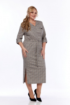 Платье СиБон 0315 серый_клетка - фото 1