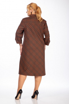 Платье СиБон 0290 темная_клетка - фото 4