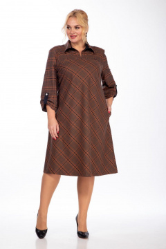 Платье СиБон 0290 темная_клетка - фото 1