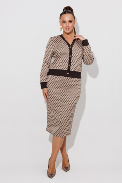 Жакет, юбка Galean Style 903.1 коричневый - фото 1