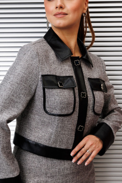 Жакет, юбка Galean Style 988 серый - фото 5