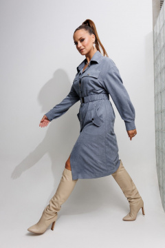 Платье Galean Style 989 серо-синий - фото 2