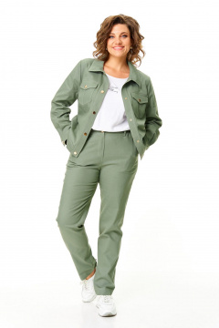 Брюки, жакет VI ORO VR-1199 олива - фото 1