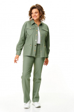 Брюки, жакет VI ORO VR-1202 олива - фото 4