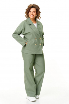 Брюки, жакет VI ORO VR-1207 олива - фото 3