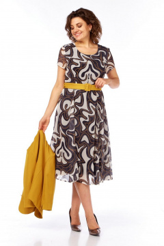 Жакет, платье Милора-стиль 1260 горчица - фото 3