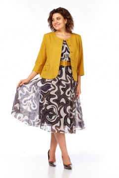 Жакет, платье Милора-стиль 1260 горчица - фото 2