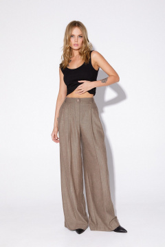 Широкие брюки-палаццо с пайетками из текстиля PiRS 5577 бежевый - фото 1