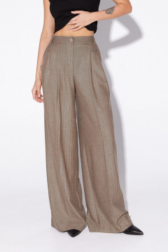 Широкие брюки-палаццо с пайетками из текстиля PiRS 5577 бежевый - фото 3