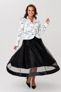 Жакет, юбка Mubliz 285 черно-белый - фото 2