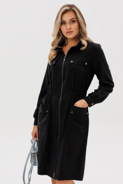 Прямое платье из вискозы с поясом и карманами на каждый день Verita 2264 - фото 3