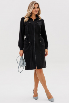 Прямое платье из вискозы с поясом и карманами на каждый день Verita 2264 - фото 1