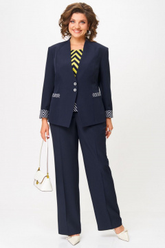 Блуза, брюки, жакет Aira Style 24233 синий - фото 1