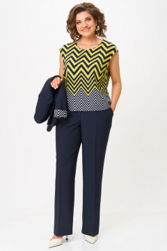 Блуза, брюки, жакет Aira Style 24233 синий - фото 2
