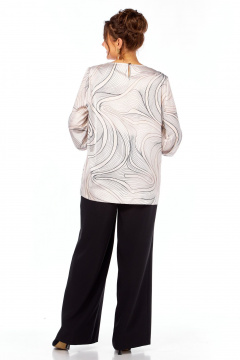Блуза, брюки Элль-стиль 2397 молочный_принт - фото 5