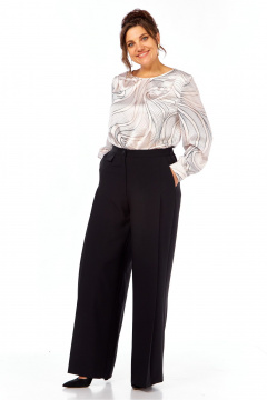 Блуза, брюки Элль-стиль 2397 молочный_принт - фото 3