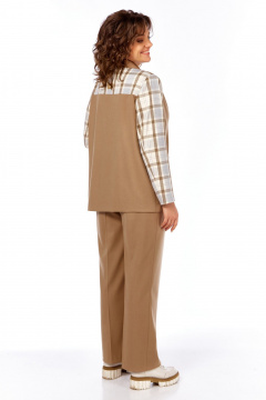 Брюки, жакет БагираАнТа 1045 коричневый_клетка - фото 5