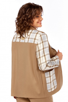 Брюки, жакет БагираАнТа 1045 коричневый_клетка - фото 4