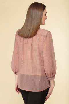 Блуза-топ из шифона с длинной длиной 65 см DaLi 3462 пыльная_роза - фото 2