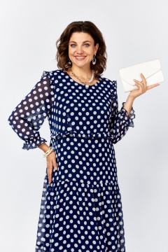 Платье Lady Secret 25301 синий+пр.горошек - фото 4