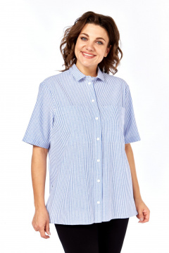 Рубашка Avenue 0338-3 полоска, синий+молочный - фото 1