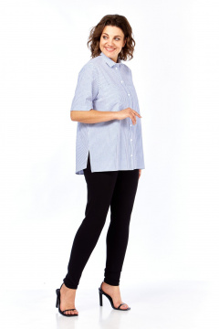 Рубашка Avenue 0338-3 полоска, синий+молочный - фото 2