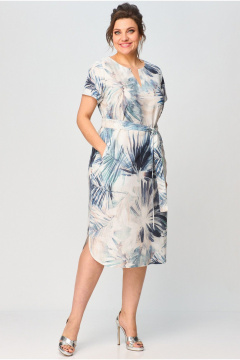 Платье, пояс БелЭльСтиль 834-2 35 22 голубой_дизайн - фото 3