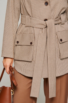 Блуза, брюки, жакет Beautiful&Free 6366 клетка_бежевая - фото 5