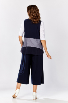Блуза, брюки ZigzagStyle 429 синий+белый - фото 4