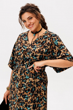 Платье Anelli 1391.1 бирюза_бронза - фото 2