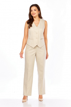 Брюки, жилет MALI 724-047 бежевый_в_полоску - фото 4