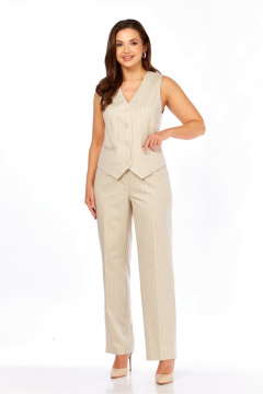 Брюки, жилет MALI 724-047 бежевый_в_полоску - фото 3