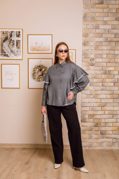 Блуза КАЛИНКА ВВ-4522-В25 серый - фото 3