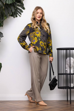 Блуза КАЛИНКА ВП-4262-024 черно-зеленый - фото 1