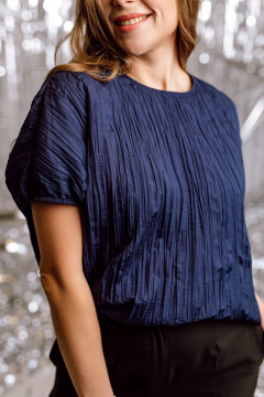 Блуза КАЛИНКА КП-8357-Н24 темно-синий - фото 5