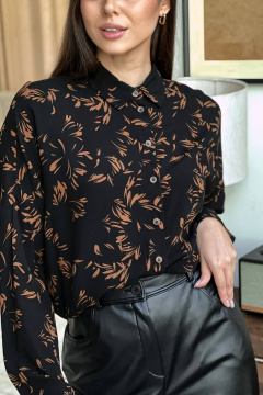 Блуза КАЛИНКА КВ-8076 черно-коричневый - фото 5