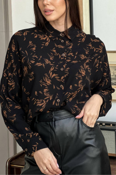 Блуза КАЛИНКА КВ-8076 черно-коричневый - фото 4