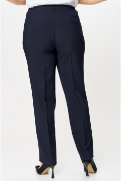 Синие классические брюки с стрелками и карманами БелЭльСтиль 596-2_79_22 темно-синий однотон - фото 5