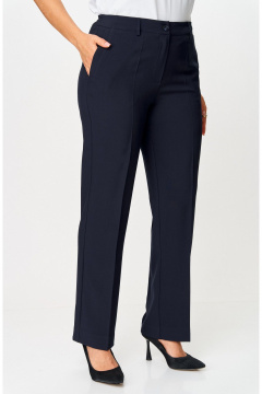 Синие классические брюки с стрелками и карманами БелЭльСтиль 596-2_79_22 темно-синий однотон - фото 2
